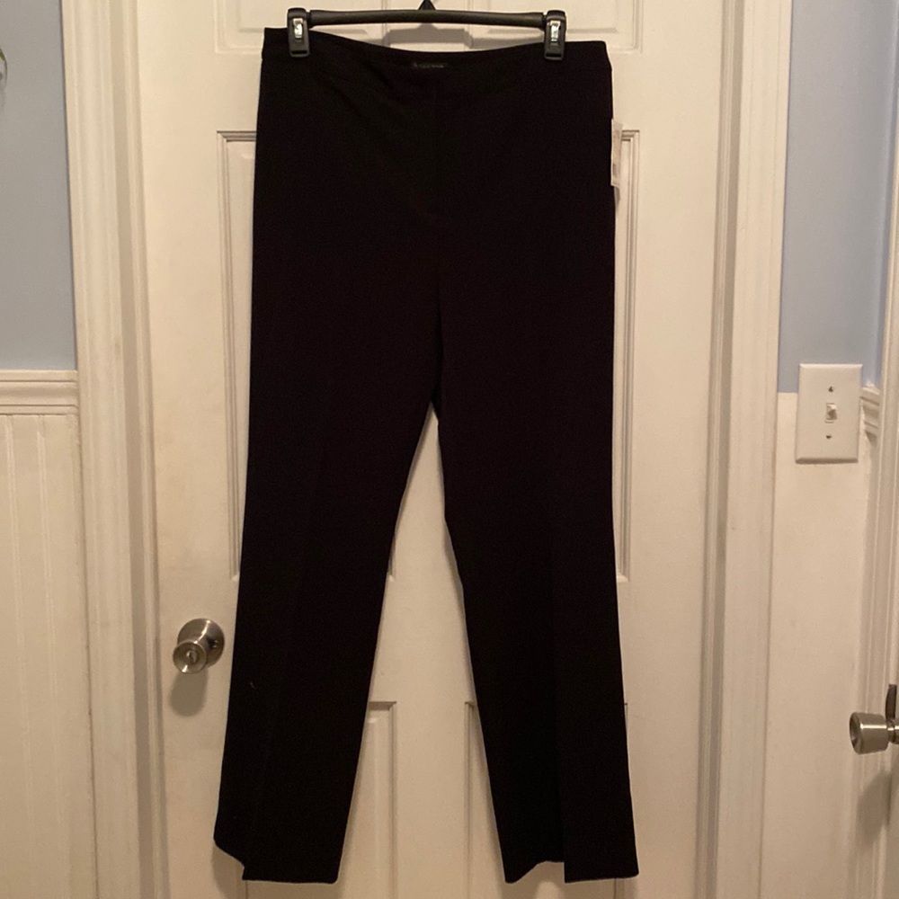 Axcess by Liz Claiborne Stretch Black Onyx Slacks STraight Leg Women's 14 NWT